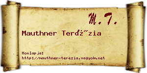 Mauthner Terézia névjegykártya